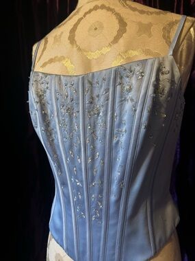 Beautiful Beaded Blue Corset Top